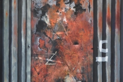 Rusted Door, Acrylic on Paper, 123 X 168 cm, 2011